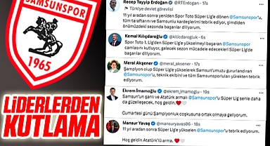Liderlerden Samsunspor'a Kutlama